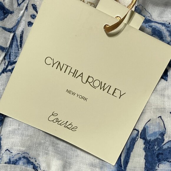 New Cynthia Rowley Floral Tunic Top Blouse Size 1X Linen Blue White - Picture 6 of 8